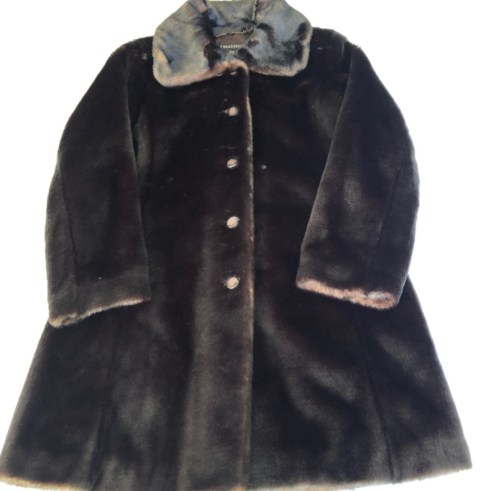 1 Madison Brown Faux Fur Coat - Picture 5 of 8